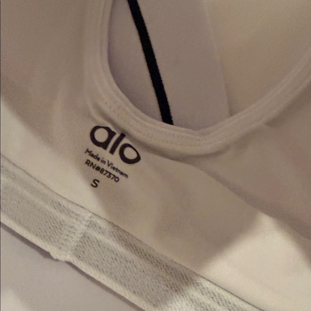 ALO Yoga White Leggings with Black Piping - Picture 7 of 8